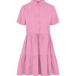 PIECES PCVALDINE SS SHIRT DRESS PINK