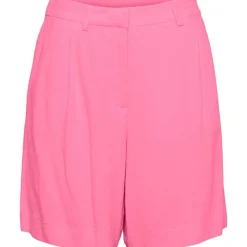 PIECES PCVINSTY HW LINEN BERMUDA SHORTS PINK