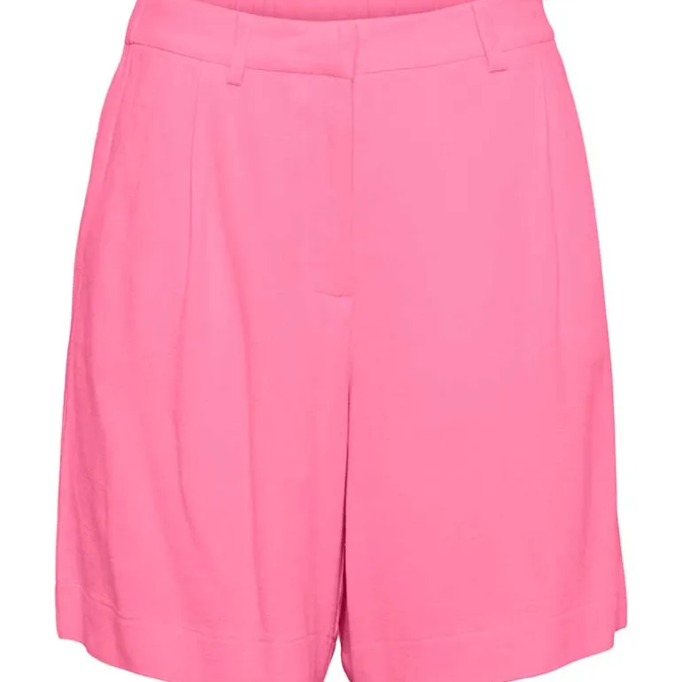PIECES PCVINSTY HW LINEN BERMUDA SHORTS PINK