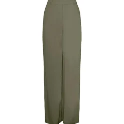 PIECES PCVINSTY HW LINEN WIDE PANTS ARMY
