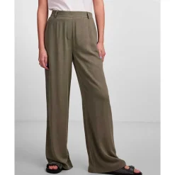 PIECES PCVINSTY HW LINEN WIDE PANTS ARMY
