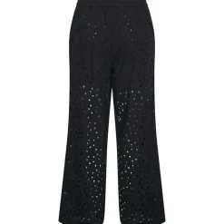 Pieces PCWendy MW Broderie Angalise Pant D2D Sort