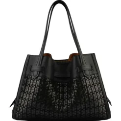 Pourchet Paris 24092 Medium Blossom Tresse Bag Noir