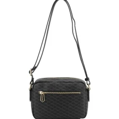 Pourchet Paris 89040 Waves Coated Canvas Bag Noir