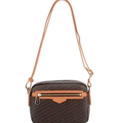 Pourchet Paris 89040 Waves Coated Canvas Bag Brun