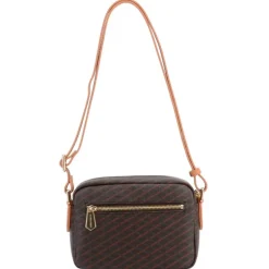 Pourchet Paris 89040 Waves Coated Canvas Bag Brun