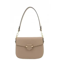 POURCHET PARIS SÉVRES LARGE FLAP BAG SAND