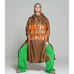 Rainkiss Rain Poncho Breton Brown Text Brown