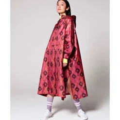Rainkiss Rain Poncho Ikat Dark Pink