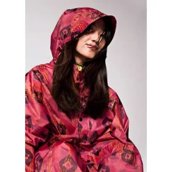 Rainkiss Rain Poncho Ikat Dark Pink