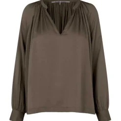 Second Female Drape Tunic Blouse Brun