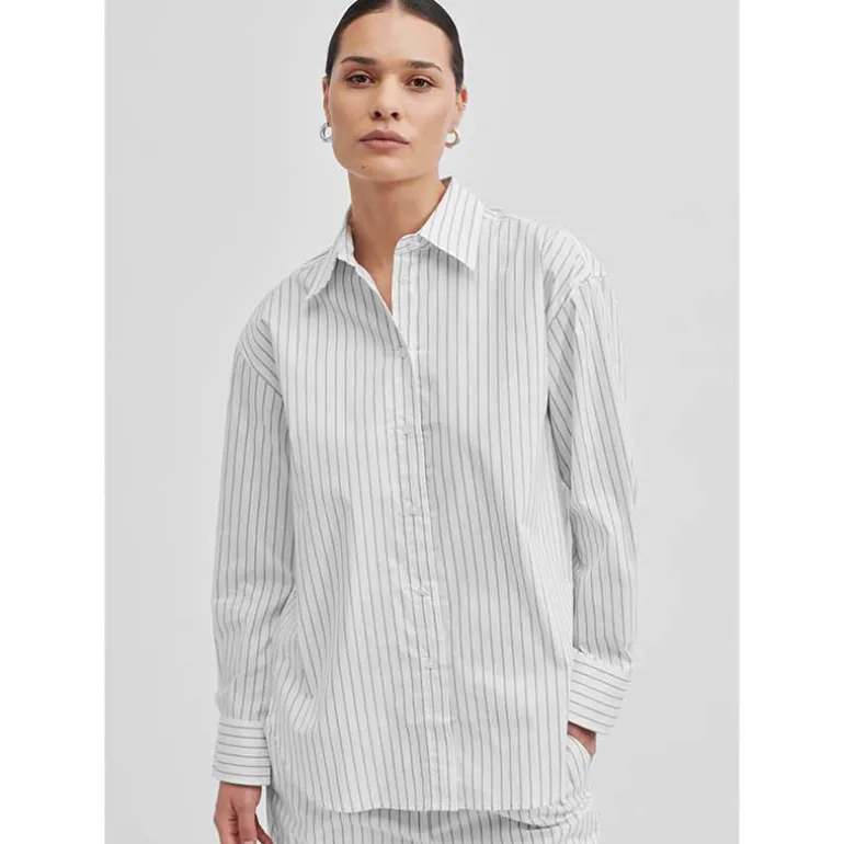 Second Female Soalon Classic Striped Shirt Hvid