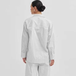 Second Female Soalon Classic Striped Shirt Hvid