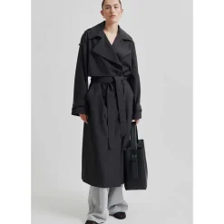 Second Female Zoe Trenchcoat Dark Grey Melange