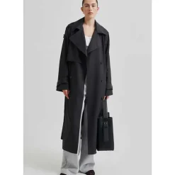 Second Female Zoe Trenchcoat Dark Grey Melange