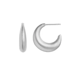 STINE A BIG CROSSANT CREOL EARRING SØLV