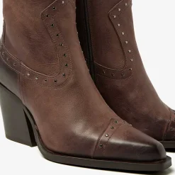 Via Vai Gioia Brass Boots Dark Brown